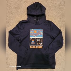 Patagonia Summit Road Navy Blue Hoodie Sweater Mens Small